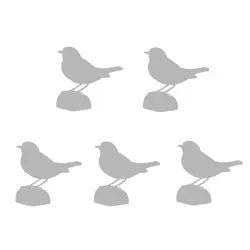 5 kleine houten vogels