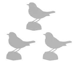 3 kleine houten vogels